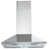 Moderne Edelstahl-Dunstabzugshaube, Frontalansicht