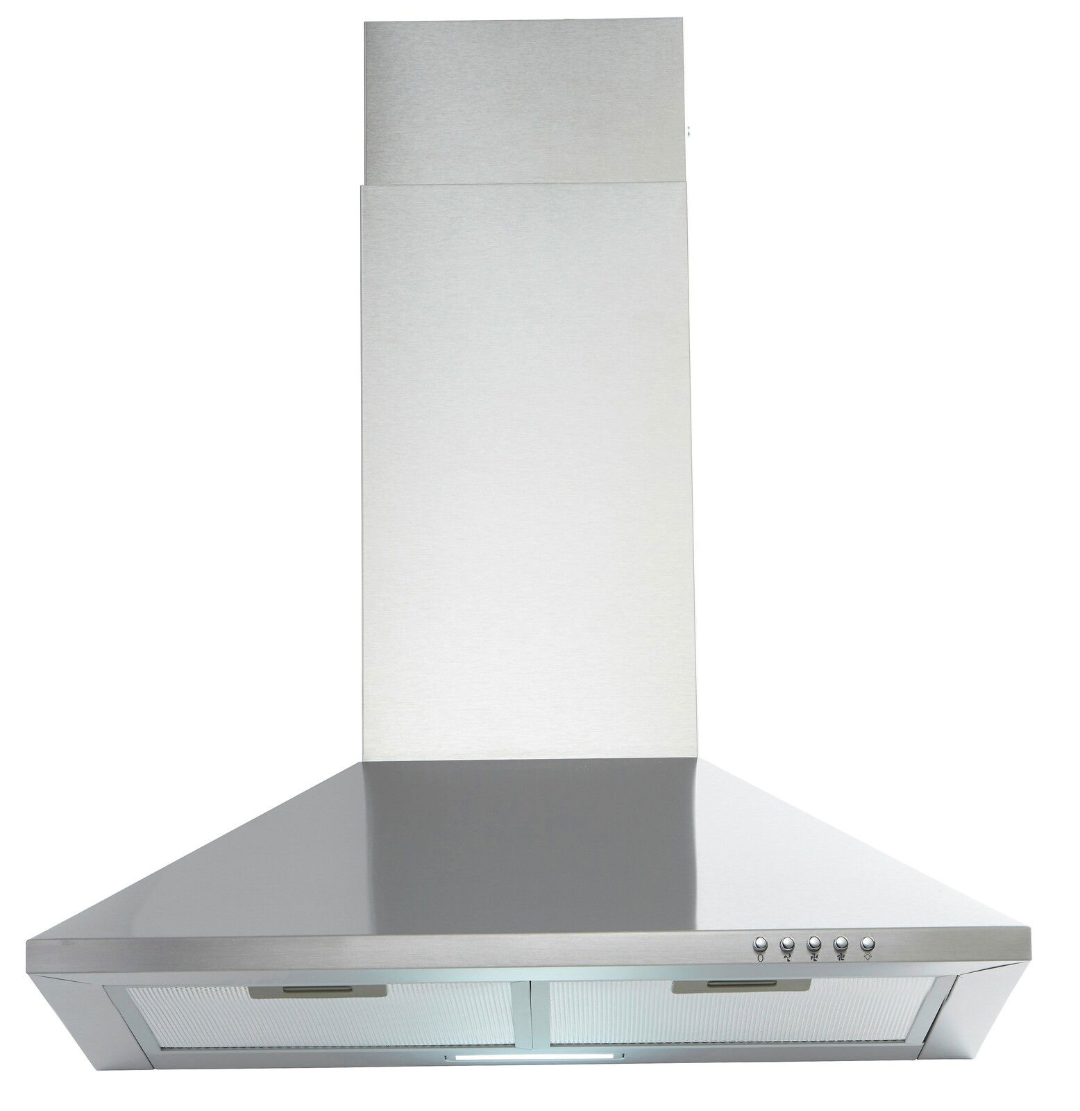 Moderne Edelstahl-Dunstabzugshaube, Frontalansicht