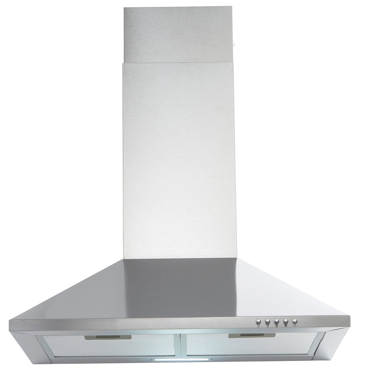 Moderne Edelstahl-Dunstabzugshaube, Frontalansicht