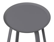 Runder grauer Beistelltisch aus der Vogelperspektive