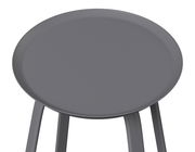 Runder grauer Beistelltisch aus der Vogelperspektive