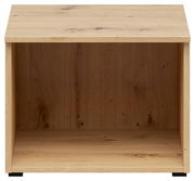 Regalaufsatz aus Holz in natürlicher Holzoptik, frontal betrachtet.