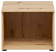 Regalaufsatz aus Holz in natürlicher Holzoptik, frontal betrachtet.