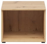 Regalaufsatz aus Holz in natürlicher Holzoptik, frontal betrachtet.