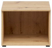 Regalaufsatz aus Holz in natürlicher Holzoptik, frontal betrachtet.