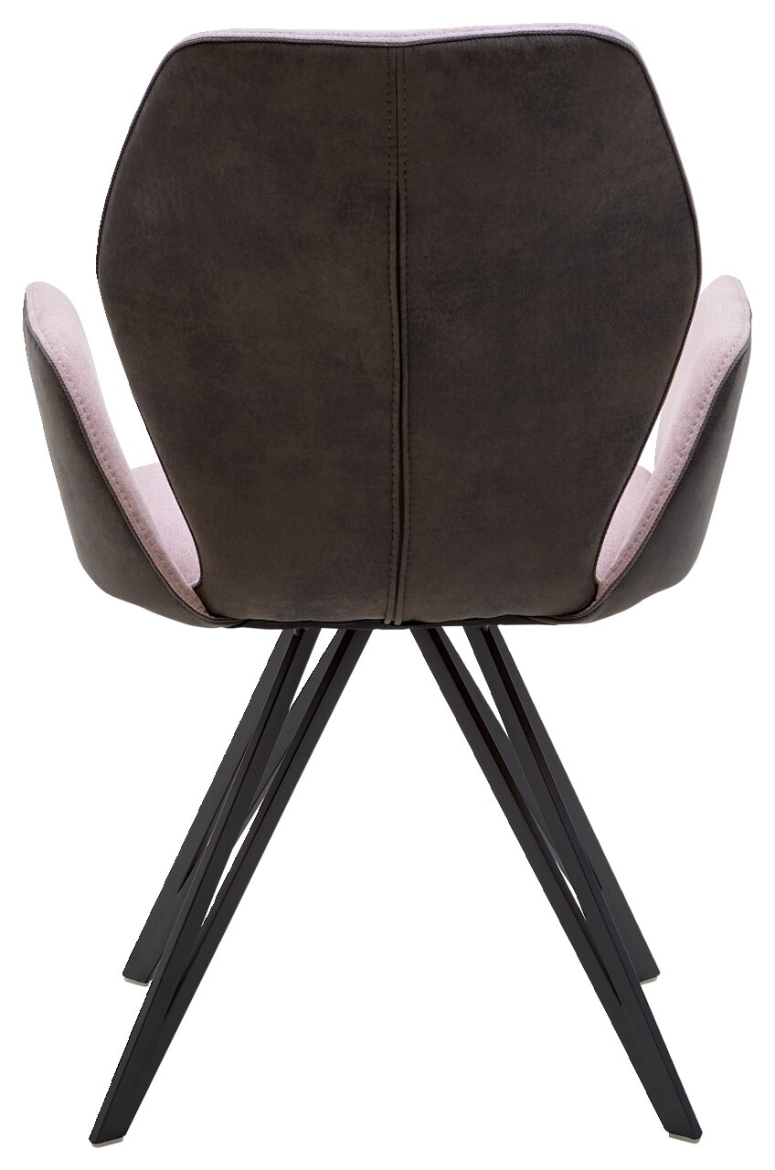 Rückansicht eines Valnatura Armlehnenstuhls PIANO mit schwarzem Gestell und gepolsterter Rückenlehne.