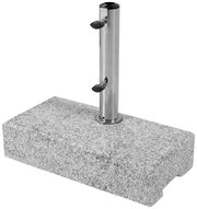 Granit-Sockel mit Edelstahlrohr, seitliche Perspektive