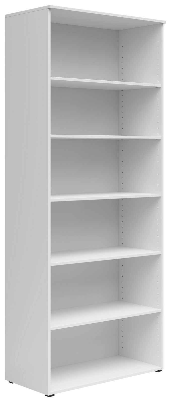 Carryhome Regal MULTISTAURAUM Weißes Regal mit sechs Einlegeböden, seitliche Perspektive