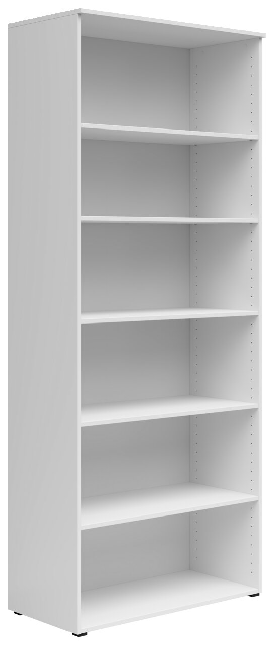 Carryhome Regal MULTISTAURAUM Weißes Regal mit sechs Einlegeböden, seitliche Perspektive