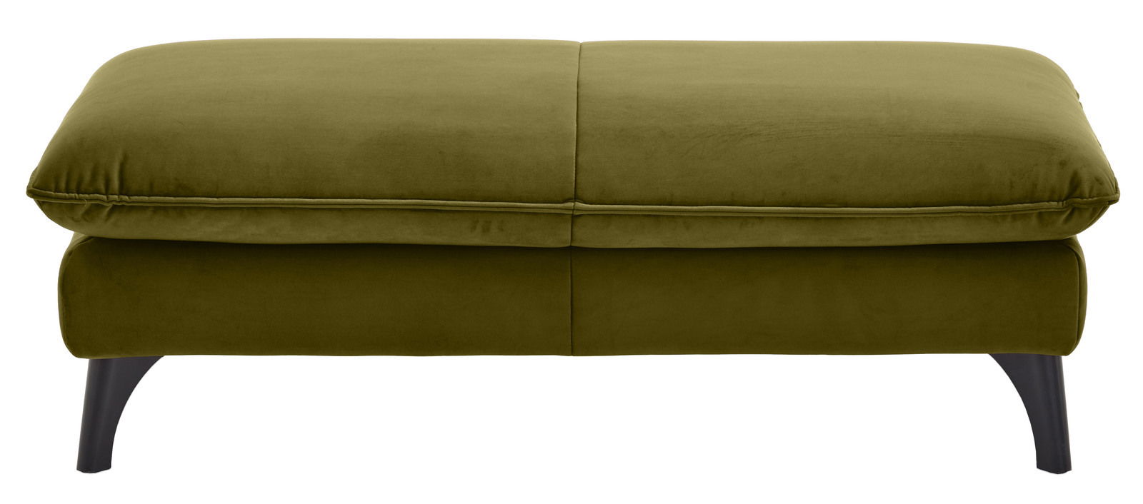 Moderano Hocker rechteckig ORLANDO Rechteckiger Hocker in olivgrünem Stoff, Vorderansicht
