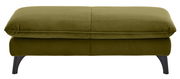 Rechteckiger Hocker in olivgrünem Stoff, Vorderansicht