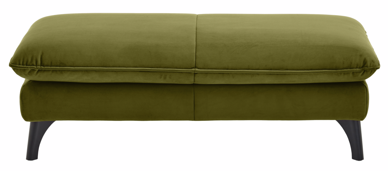 Moderano Hocker rechteckig ORLANDO Rechteckiger Hocker in olivgrünem Stoff, Vorderansicht