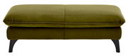 Rechteckiger Hocker in olivgrünem Stoff, Vorderansicht