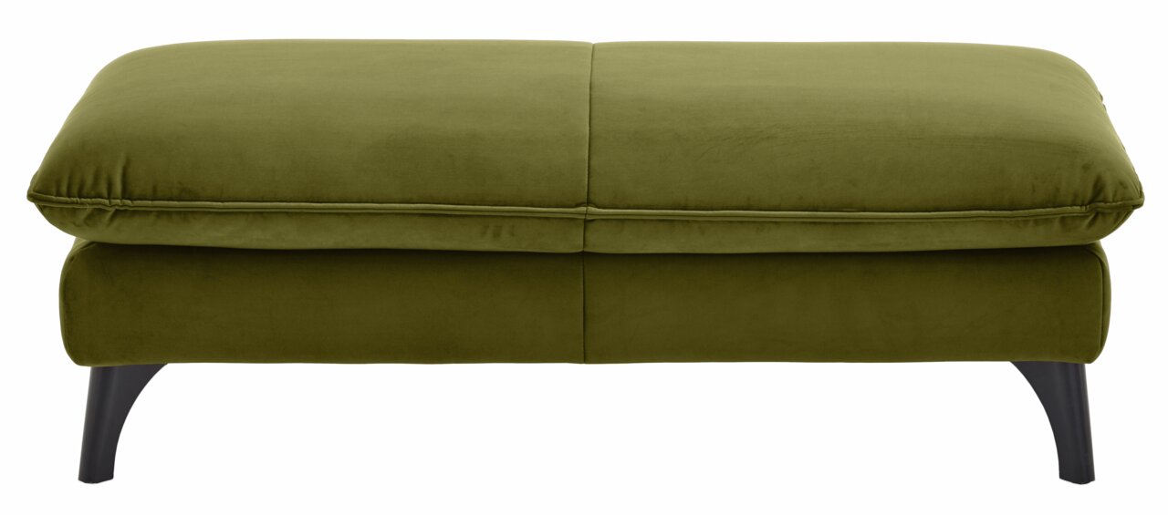 Moderano Hocker rechteckig ORLANDO Rechteckiger Hocker in olivgrünem Stoff, Vorderansicht