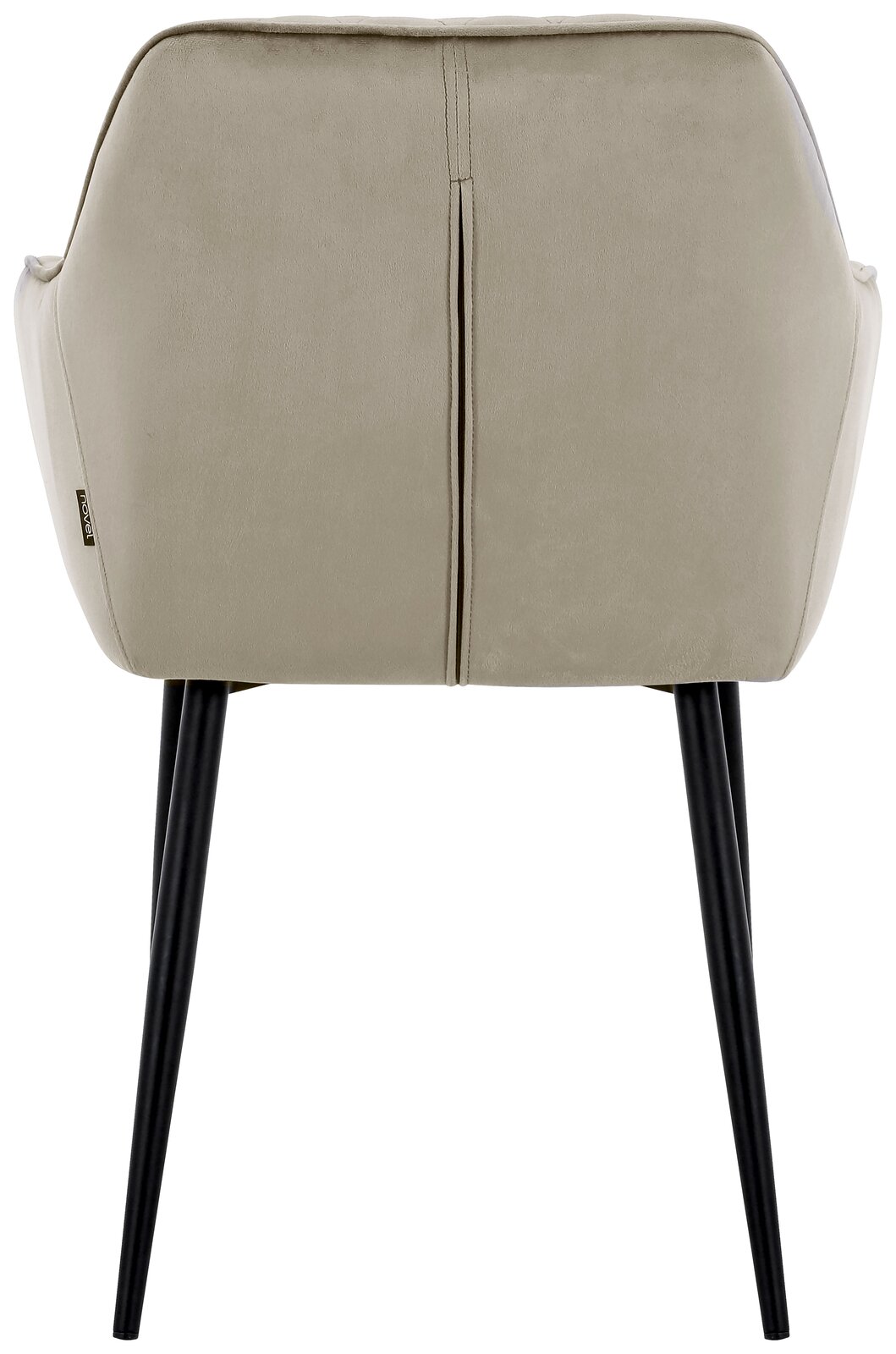 Novel Armlehnstuhl STU Rückansicht eines beigen Armlehnstuhls mit schwarzen Beinen