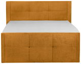 Boxspringbett 120 in senfgelber Farbe, Vorderansicht