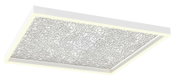 Moderne LED-Deckenleuchte mit strukturiertem Design, seitliche Perspektive