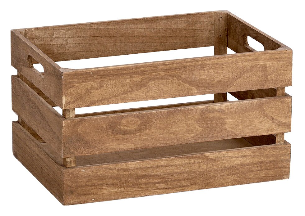 Zeller Present Aufbewahrungskiste VINTAGE Holz-Aufbewahrungskiste mit offenen Seiten, seitliche Perspektive