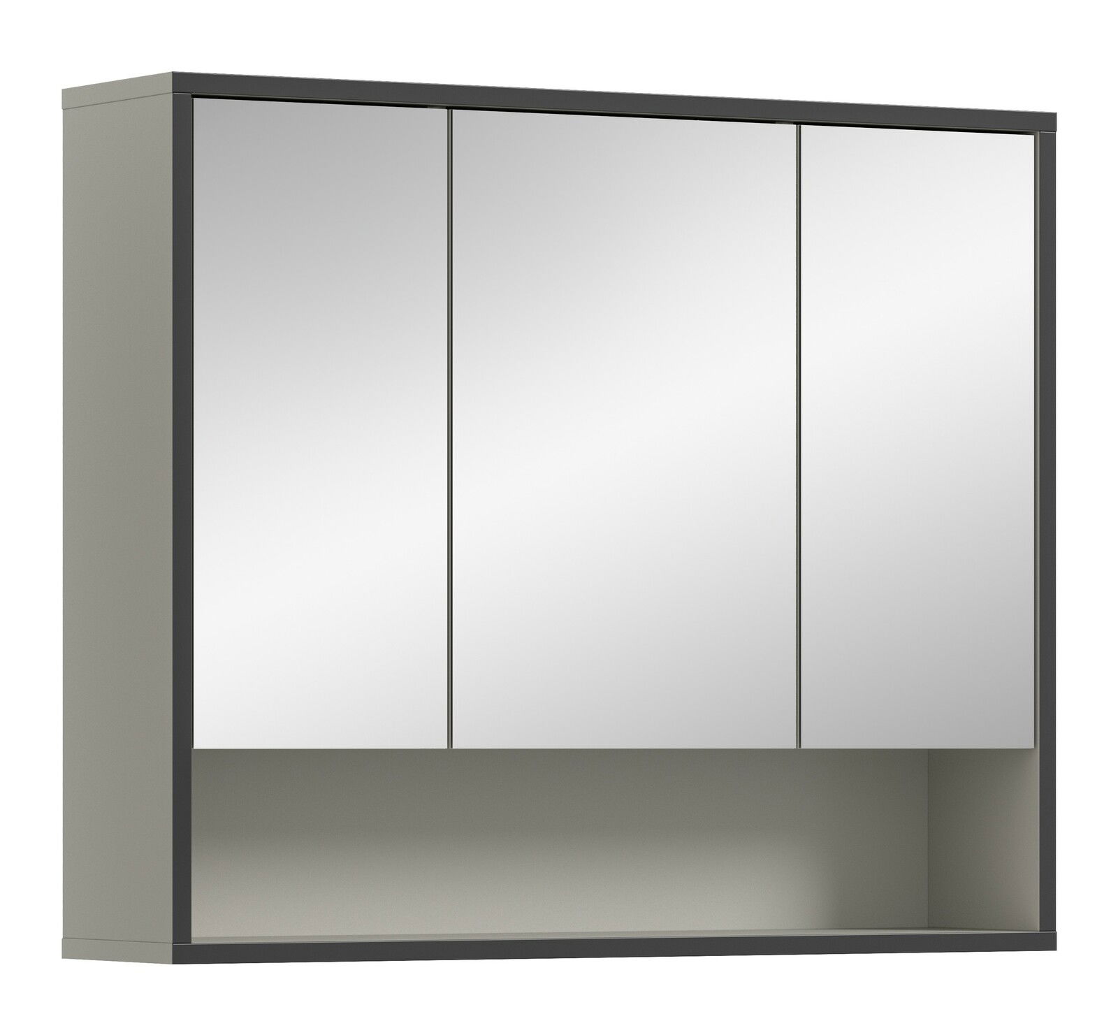 MID.YOU Spiegelschrank BAGNO Moderner Spiegelschrank mit drei Türen, seitliche Perspektive