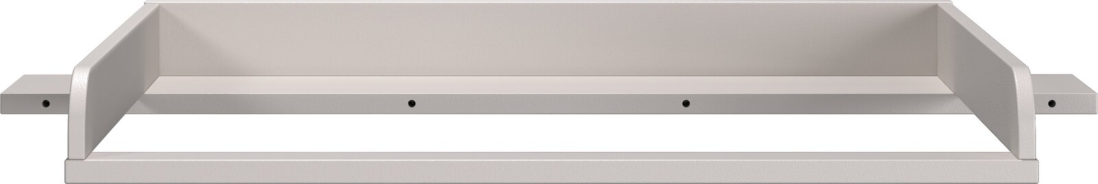 Frontansicht eines breiten Wickelaufsatzes in neutraler Farbe mit seitlichen Befestigungselementen.
