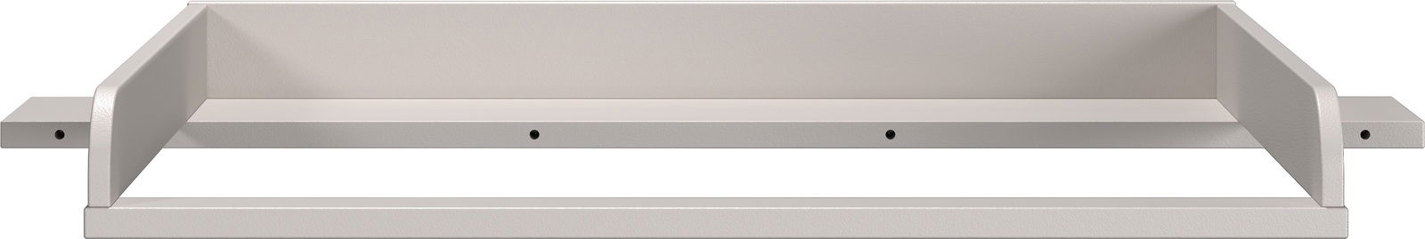 Frontansicht eines breiten Wickelaufsatzes in neutraler Farbe mit seitlichen Befestigungselementen.