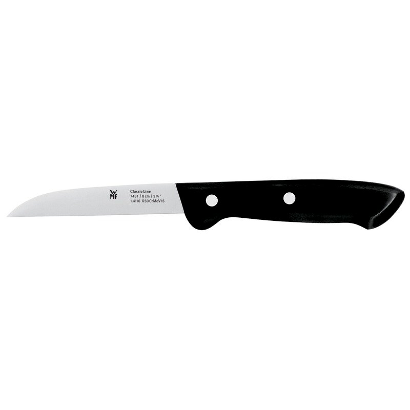 Gemüsemesser CLASSIC LINE 8cm mit schwarzem Griff, Seitenansicht