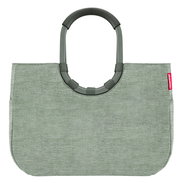 Grüne Einkaufstasche mit ovalem Griff, Vorderansicht