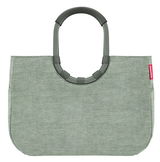 Grüne Einkaufstasche mit ovalem Griff, Vorderansicht