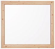 Quadratischer Spiegel mit Holzrahmen, Frontalansicht