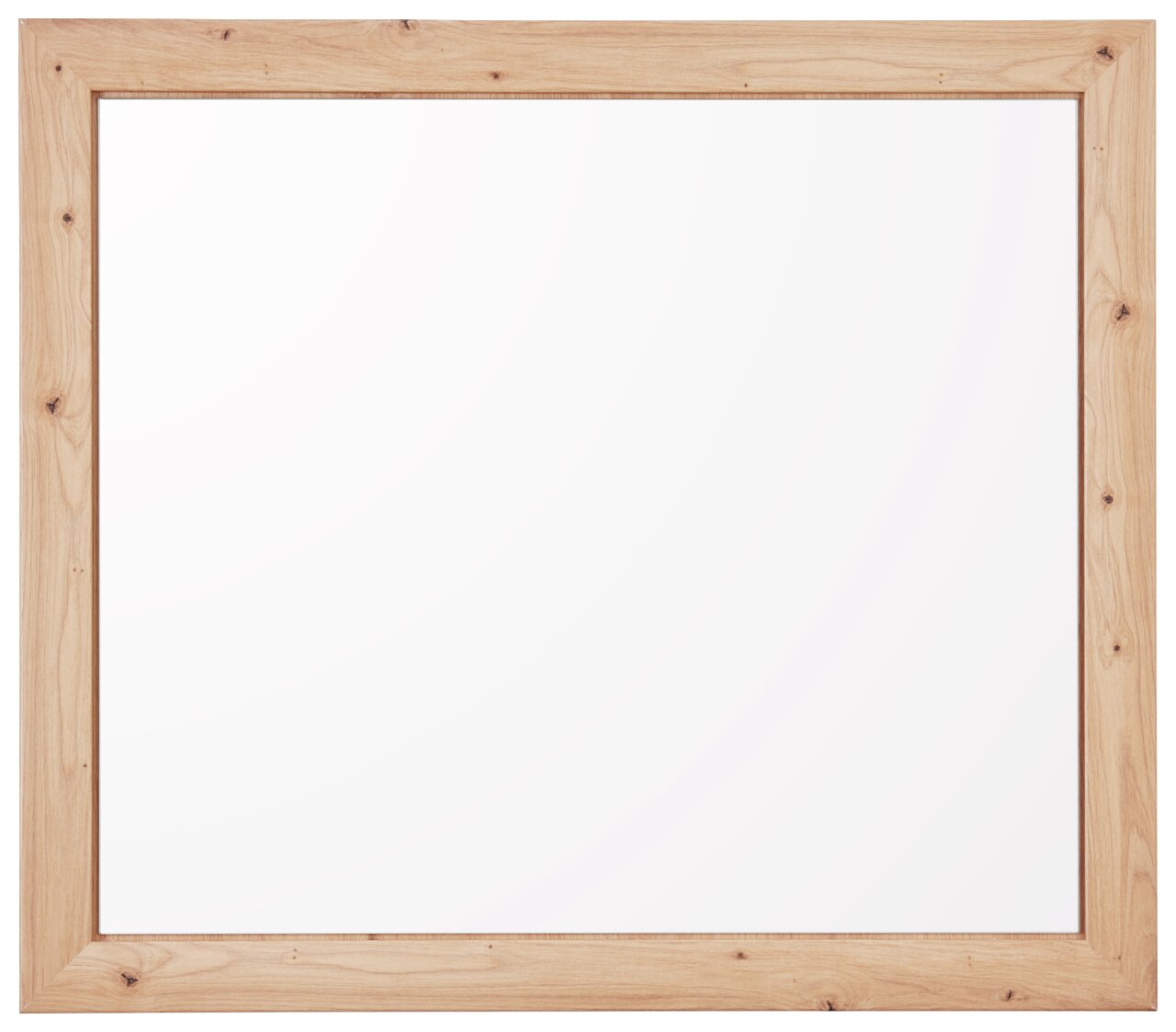 Vierkante spiegel met houten lijst, vooraanzicht