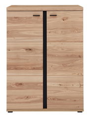 Aktenschrank niedrig aus Holz mit zwei Türen, Frontansicht