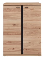 Aktenschrank niedrig aus Holz mit zwei Türen, Frontansicht