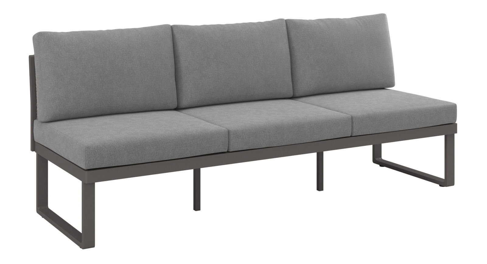 Dieter Knoll 3-Sitzer Sofa mit Funktion ADELE Graues 3-Sitzer Sofa mit Funktion, seitliche Perspektive