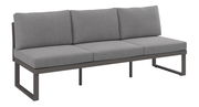 Graues 3-Sitzer Sofa mit Funktion, seitliche Perspektive