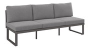 Graues 3-Sitzer Sofa mit Funktion, seitliche Perspektive