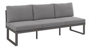 Graues 3-Sitzer Sofa mit Funktion, seitliche Perspektive