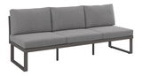 Graues 3-Sitzer Sofa mit Funktion, seitliche Perspektive