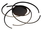 Moderne Deckenleuchte SPACE mit geschwungenen LED-Streifen, seitliche Perspektive