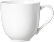 Weißer Becher Skagen 440ml mit Henkel, seitliche Perspektive