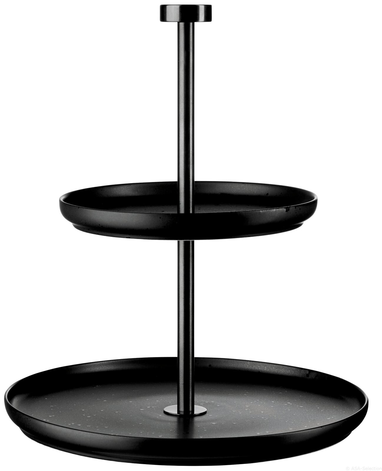 ASA SELECTION Etagere 2-stufig COPPA KURO Zweistöckige schwarze Etagere Coppa Kuro aus Metall, seitliche Perspektive
