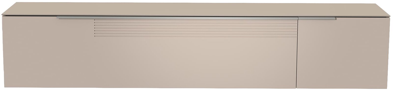 Moderano XL Hänge-Lowboard BORMIO Frontansicht eines modernen, beige-farbenen XL Hänge-Lowboards mit klaren Linien und minimalistischen Design.