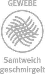 Symbol für samtweiches, geschmirgeltes Gewebe, Vorderansicht