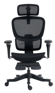 Ergonomischer Drehstuhl mit Netzrückenlehne und verstellbaren Armlehnen, Vorderansicht