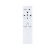 Afstandsbediening voor LED-plafondlamp, vooraanzicht met knoppen voor helderheid en kleurtemperatuur.