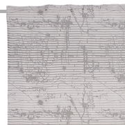 Fertigvorhang Giovanna 140x245 mit grauem abstraktem Muster auf weißem Hintergrund, frontal aufgenommen.