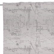 Kant-en-klaar gordijn Giovanna 140x245 met een grijs abstract patroon op een witte achtergrond, van voren gefotografeerd.