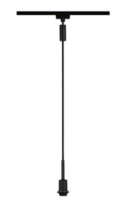 Schwarzes Basispendel mit Kabel, von vorne betrachtet, zur Deckenmontage geeignet.