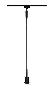 Schwarzes Basispendel mit Kabel, von vorne betrachtet, zur Deckenmontage geeignet.