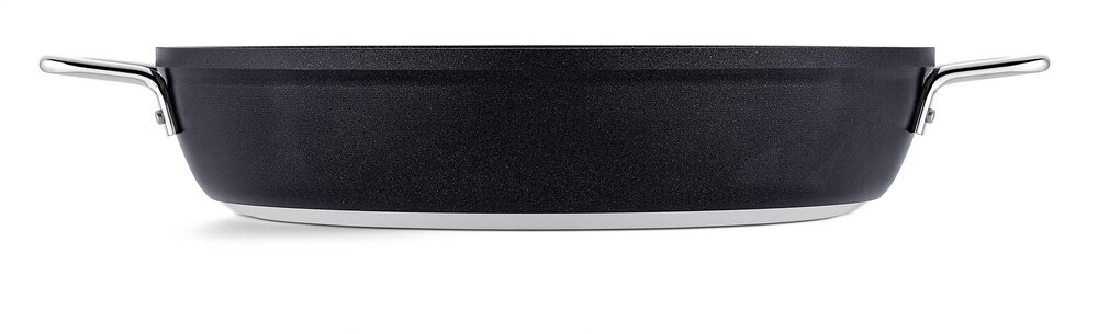 Fissler Servierpfanne ADAMANT Schwarze Servierpfanne mit zwei silbernen Griffen, Seitenansicht