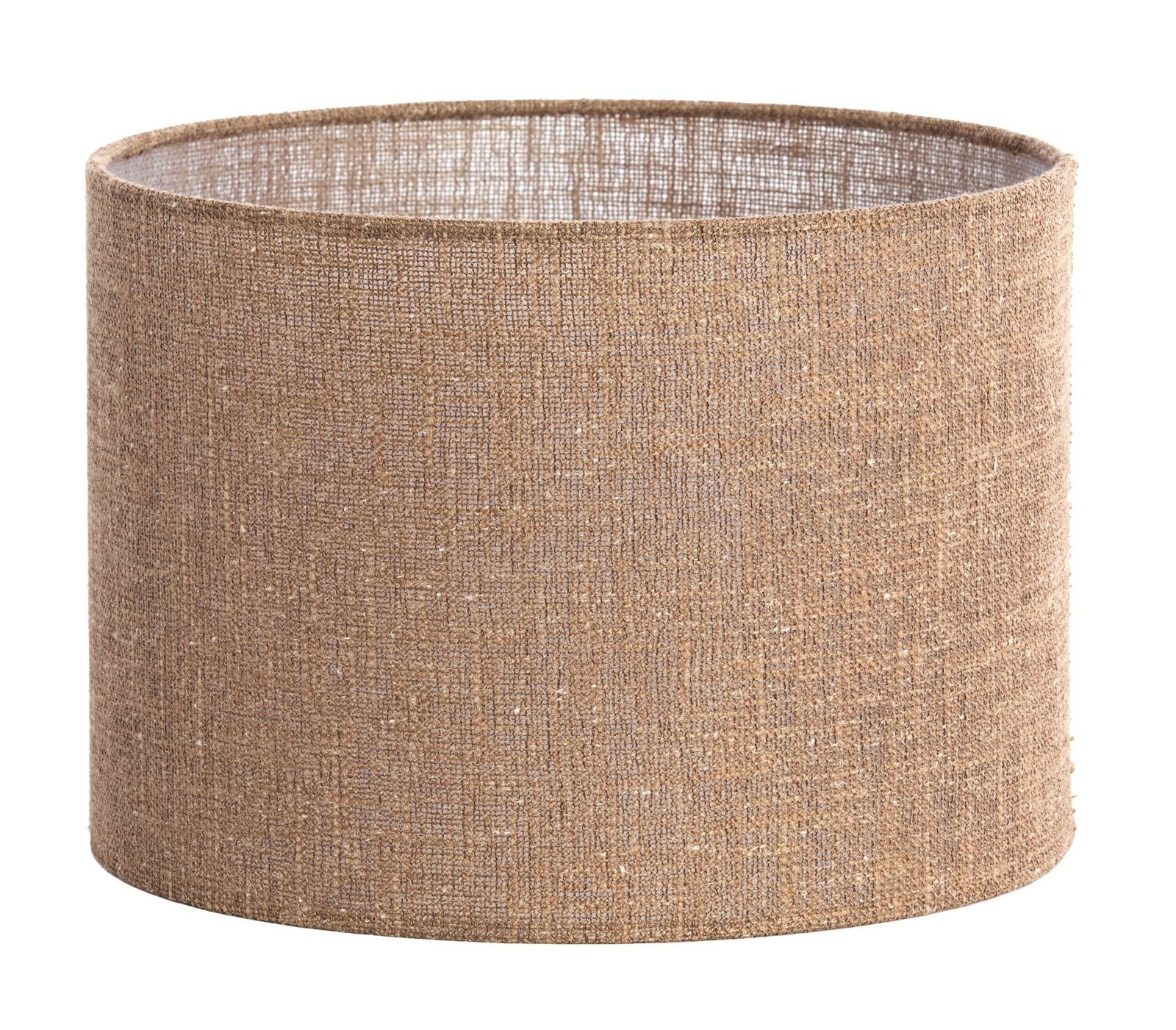 Light&Living Lampenschirm AIKO Zylindrischer Lampenschirm aus braunem Stoff, seitliche Perspektive